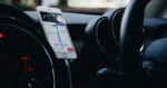 phone charger charging, car interior